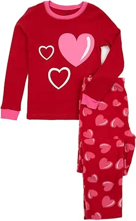 Leveret Kids & Toddler Pajamas Boys Girls 2 Piece Pjs Set Cotton Top & Fleece Pants Sleepwear (2-14 Years)