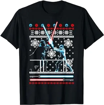 Star Wars Vader Luke Duel Christmas Sweater Graphic T-Shirt T-Shirt