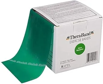 THERABAND Resistance Bands, 50 Yard Roll Professional Latex Elastic Band For Upper & Lower Body & Core Exercise, Physical Therapy, Pilates, At-Home Workout, & Rehab, Green, Heavy, Level 4