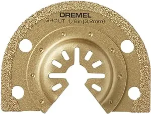 Dremel MM500 1/8-Inch Oscillating Multitool Blade for Grout Removal, Fast Cutting Carbide Accessory - Universal Quick- Fit Interface Fits Bosch, Makita, Milwaukee, and Rockwell, Gold