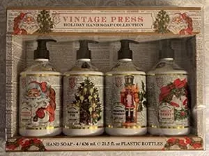 La Tasse Vintage Press Holiday Hand Soap Collection, 21.5 Fluid Ounce (Pack of 4)