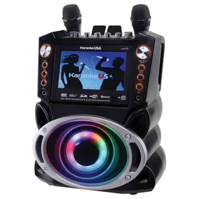 Karaoke USA GF946 DVD/CD+G/MP3+G Bluetooth 35-Watt Karaoke System with 7-Inch TFT Digital Color Screen LED