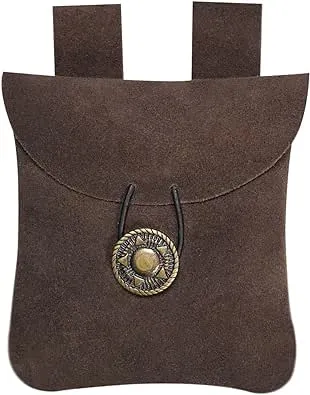 Medieval Belt Bag Reenactment Cosplay SCA Coin Pouch Small Purse Chocolate Brown