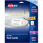 Avery® Tent Cards, Arched, Laser/Inkjet, 2-1/16"x3-3/4" , 100/PK, WE (AVE35700)