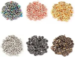 Mix Color Mushroom Dome Rivets - 12mm Tubular Double Cap Rivets Metal Button ...