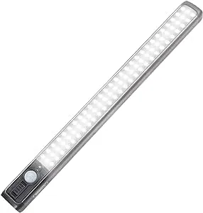 84 LED Closet Light 4W Motion Sensor Closet Lights Rechargeable Under Cabinet Lighting Wireless Wardrobe Light for Closet,Kitchen 4000K 2500mAh Battery Powered Closet Light bar (ON/Off/AUTO)