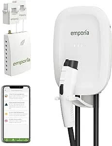 Emporia Level 2 48 Amp UL Listed EV Charger with Load Management White / J1772 / NEMA 14-50