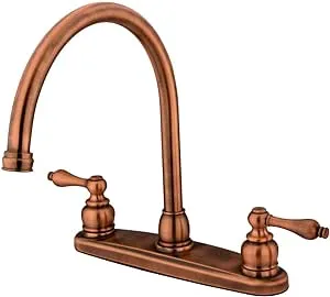 Kingston Brass KB726ALLS Vintage 8-Inch Centerset Kitchen Faucet, Antique Copper