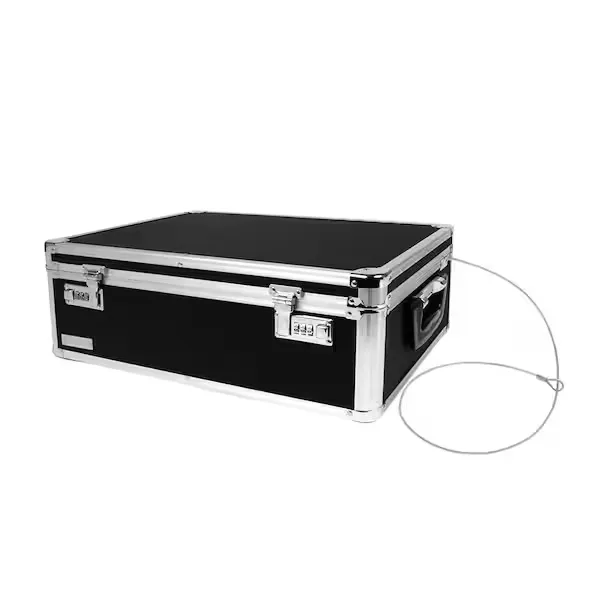 Vaultz Aluminum Locking Storage Chest with Tether, Black (VZ00642)