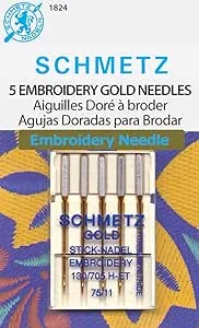 Euro Notions Gold Embroidery Machine Needles