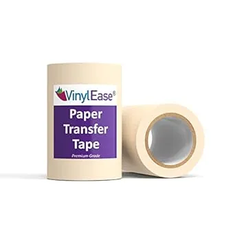 6 inch x 100 feet roll of Paper Transfer Tape with a Medium to High Tack Layflat Adhesive. Works with a Variety of Vinyl. Great for Decals, Signs, Wall Words and More. American Made V0820