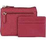 Julia Buxton Pebble RFID Pik-Me-Up Large ID Coin/Card Case Red