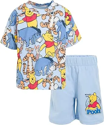 Disney Winnie The Pooh Eeyore Tigger Toddler Boys Graphic T-Shirt and Shorts Outfit Set Blue 4T