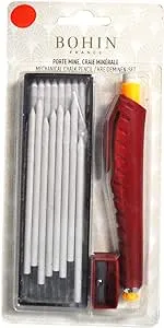 Bohin Chalk Pencil Refillable Cartridge, 18 Piece Set