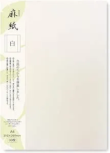 Japanese Rice Paper Printable A4 Size Paper (30 Sheets), Multipurpose Copy Paper for Laser and Inkjet Printers, Made in JAPAN, White