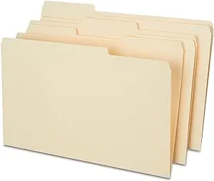 Staples Heavyweight Manila File Folders, 3 Tab, Legal, 50/Box