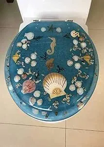 Daniel&#039;s Bath &amp; Beyond 19&#034; Blue Seahorse Polyresin Toilet Seat Elongat