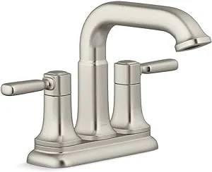 KOHLER Ealing Brushed Nickel 2-Handle 4-in Bathroom Faucet w/Drain R33043-4D-BN