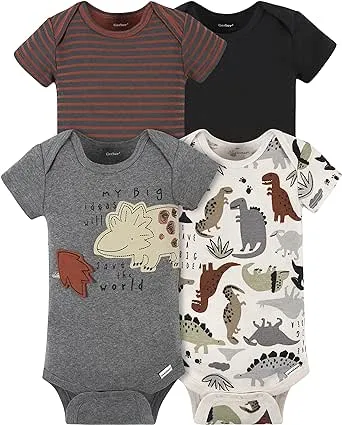 Gerber Baby Boys' 4-Pack Short Sleeve Fox Onesies Bodysuits