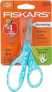 Fiskars 5" Kid Scissors Left-Handed Pointed-Tip, 2 Pack - Assorted color