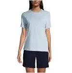 Lands' End School Uniform Women's Short Sleeve Feminine Fit Essential T-Shirt - Medium - Chambray Blue