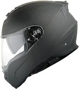 Martian Genuine Real Carbon Fiber Motorcycle Dual Visor Full Face Helmet