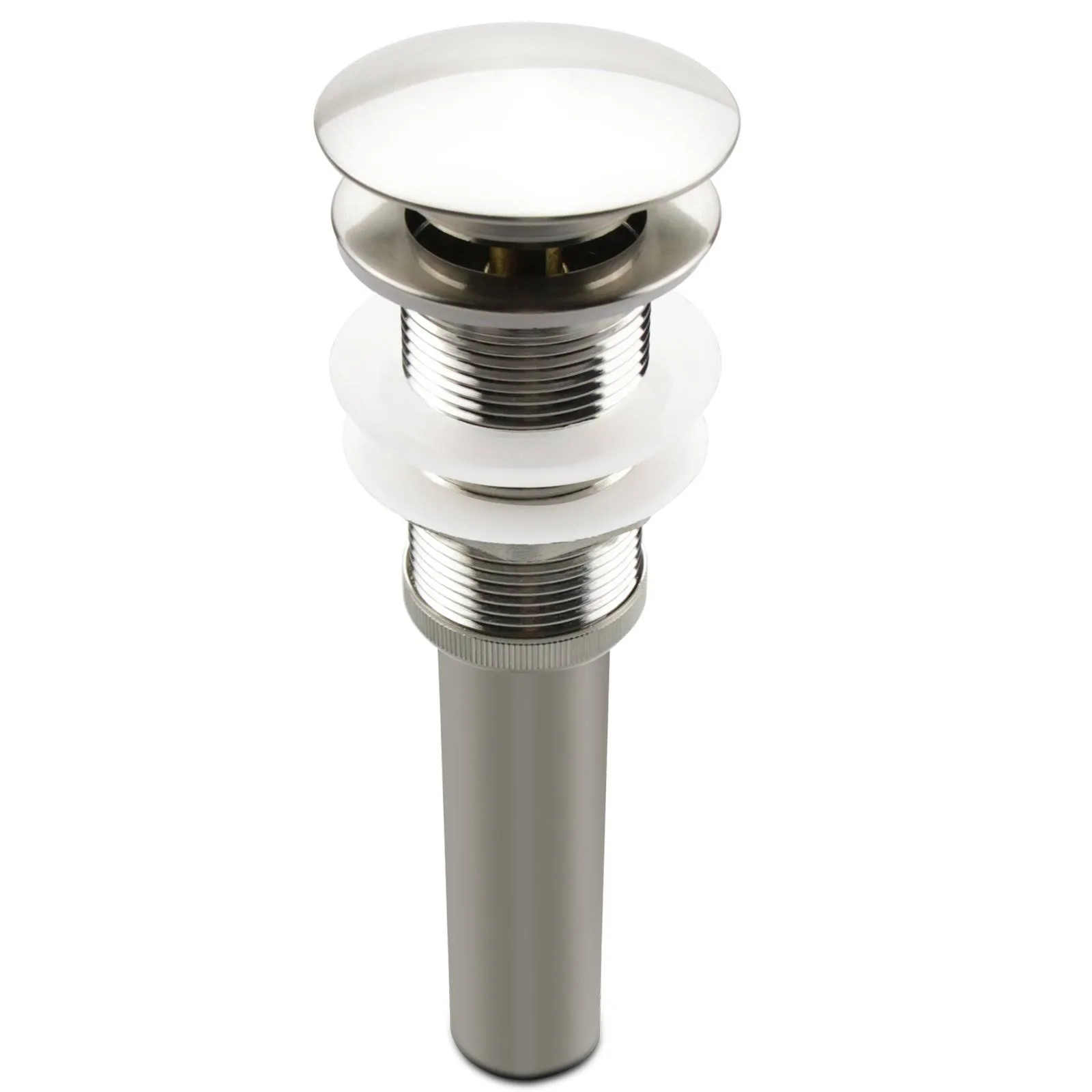 Brushed Nickel Pop Up Sink Drain with Overflow, Bathroom Faucet Vessel Sink Drain Stopper