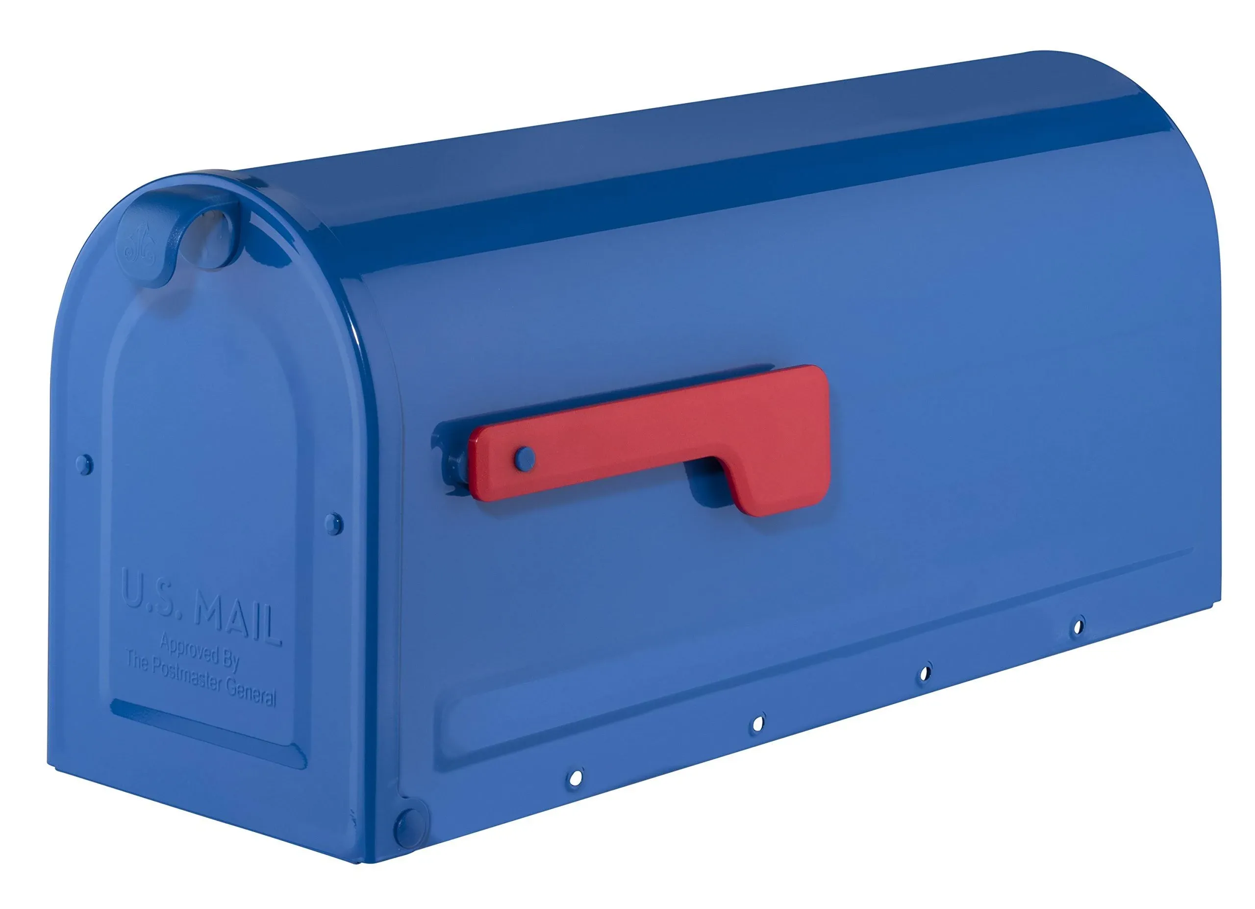 Architectural Mailboxes MB1 Post Mount Mailbox Blue with Red