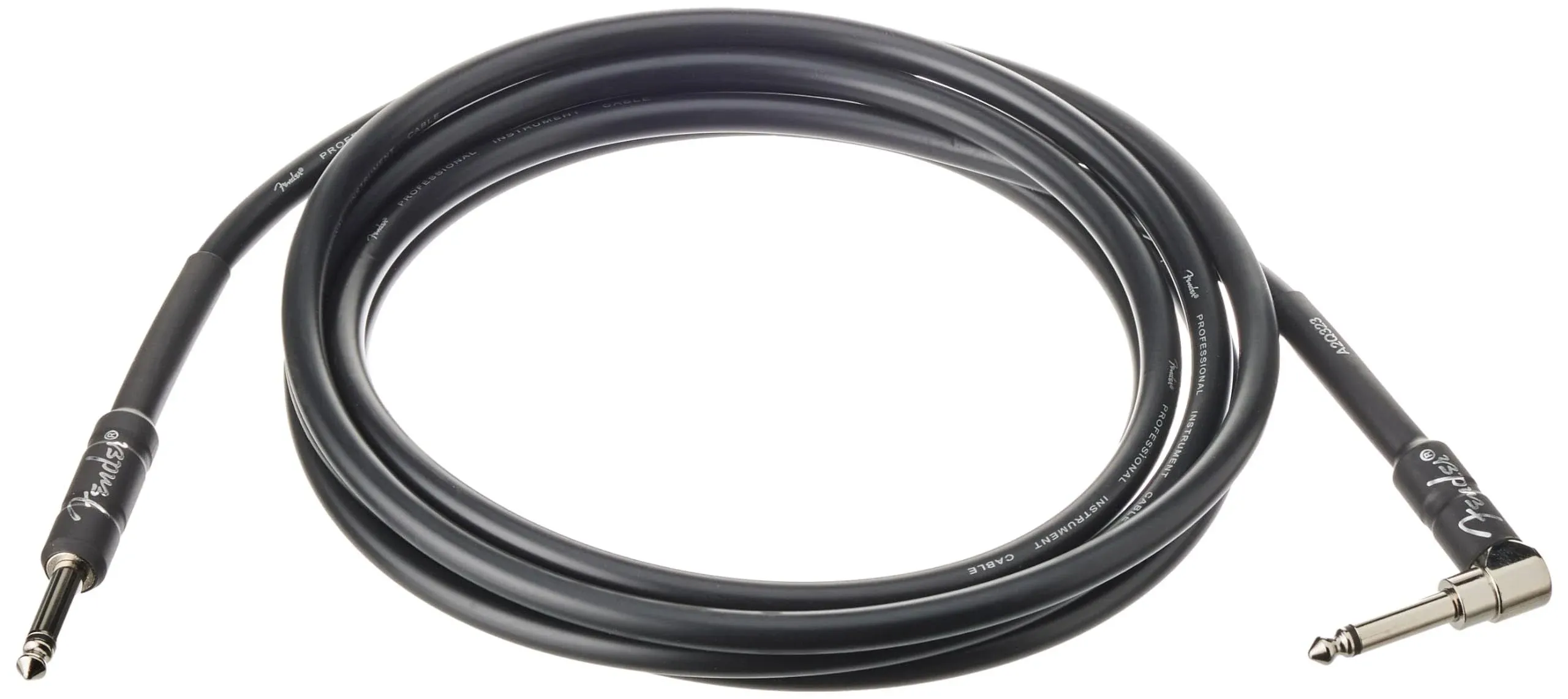 Fender Professional Series Instrument Cable, Straight-Angle, 10', Black