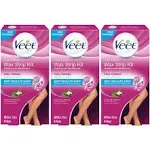 Veet Leg and Body Hair Remover Cold Wax Strips, 40 ct (Pack of 3)