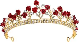 The Bullish Store Fresh Romance Red Roses Tiara Crown