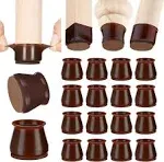 Aneaseit Chair Leg Floor Protectors - 16 pcs Dark Walnut - Felt Bottom Silicone Pads for Hardwood Floors & Furniture Feet - Rubber Caps for Chairs - Large