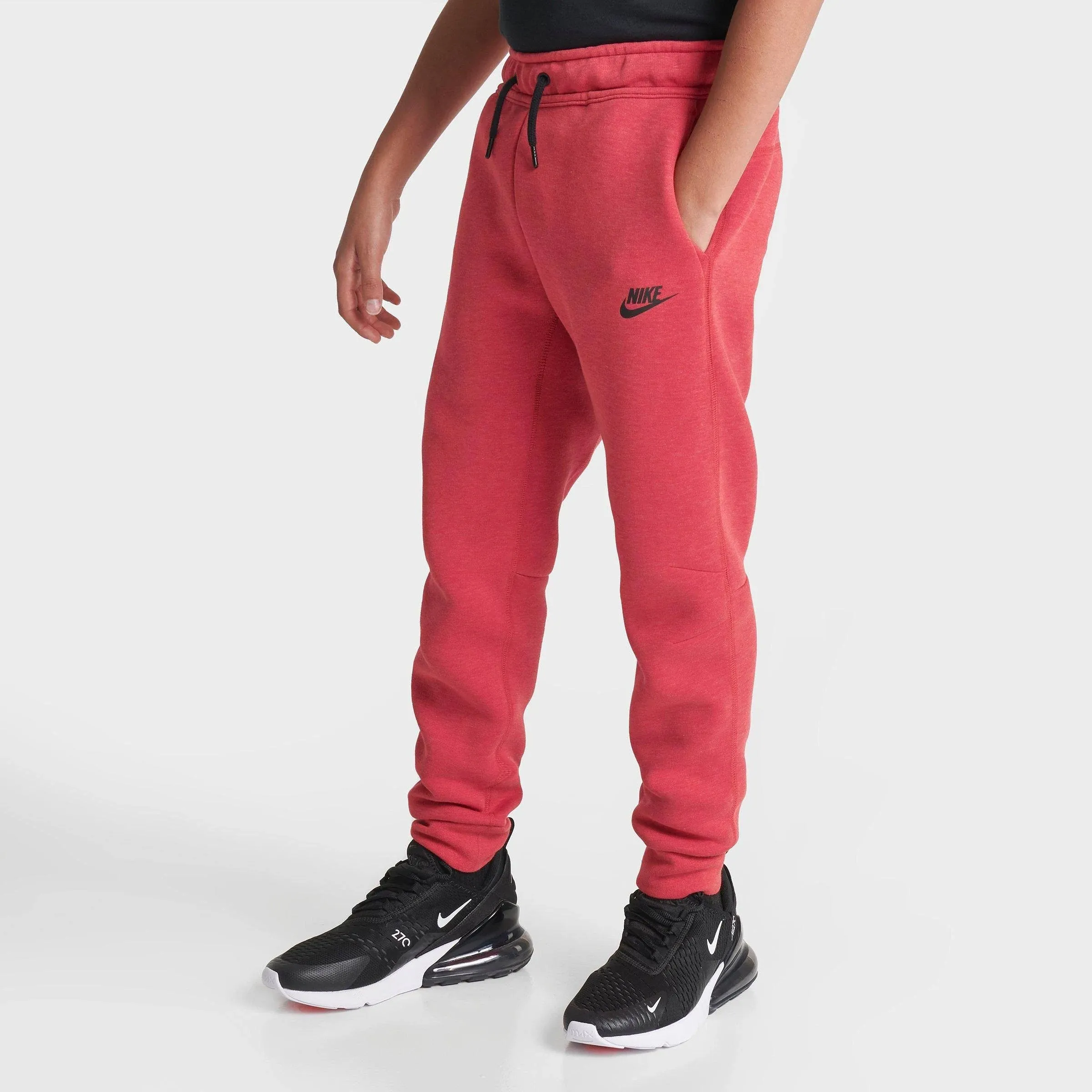 Nike Boys NSW Tech Fleece Pants - University Red/Black/Black Size XL