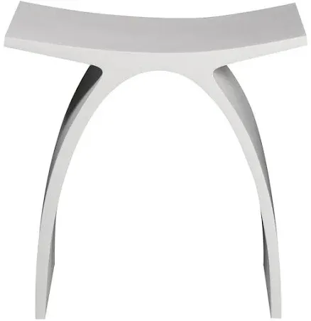 ALFI Brand ABST77 Arched White Matte Solid Surface Resin Bathroom / Shower Stool