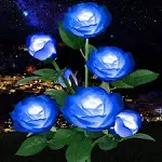 Outdoor Solar Lights Garden Stake Lights 7 Rose Flowers Path Solar Garden Lights