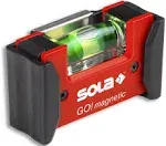 SOLA LSGOM GO! Magnetic Portable Level with Clip and 1 60% Magnified Vial, 3-Inch