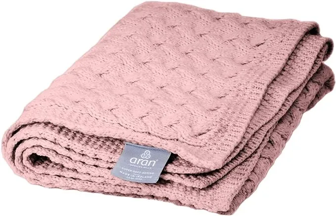 Aran Woollen Mills Supersoft Merino Aran Baby Blanket: Sea Foam Green