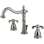 Kingston Brass KB1971TX French Country Widespread Bathroom Faucet with Plastic Pop-Up, Polished Chrome