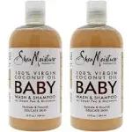 Shea Moisture 100% Virgin Coconut Oil Baby Wash and Shampoo with Sweet Pea and Murumuru, 13 oz