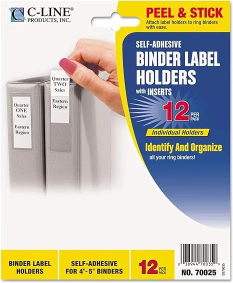 C-Line Self-Adhesive Binder Label Holders