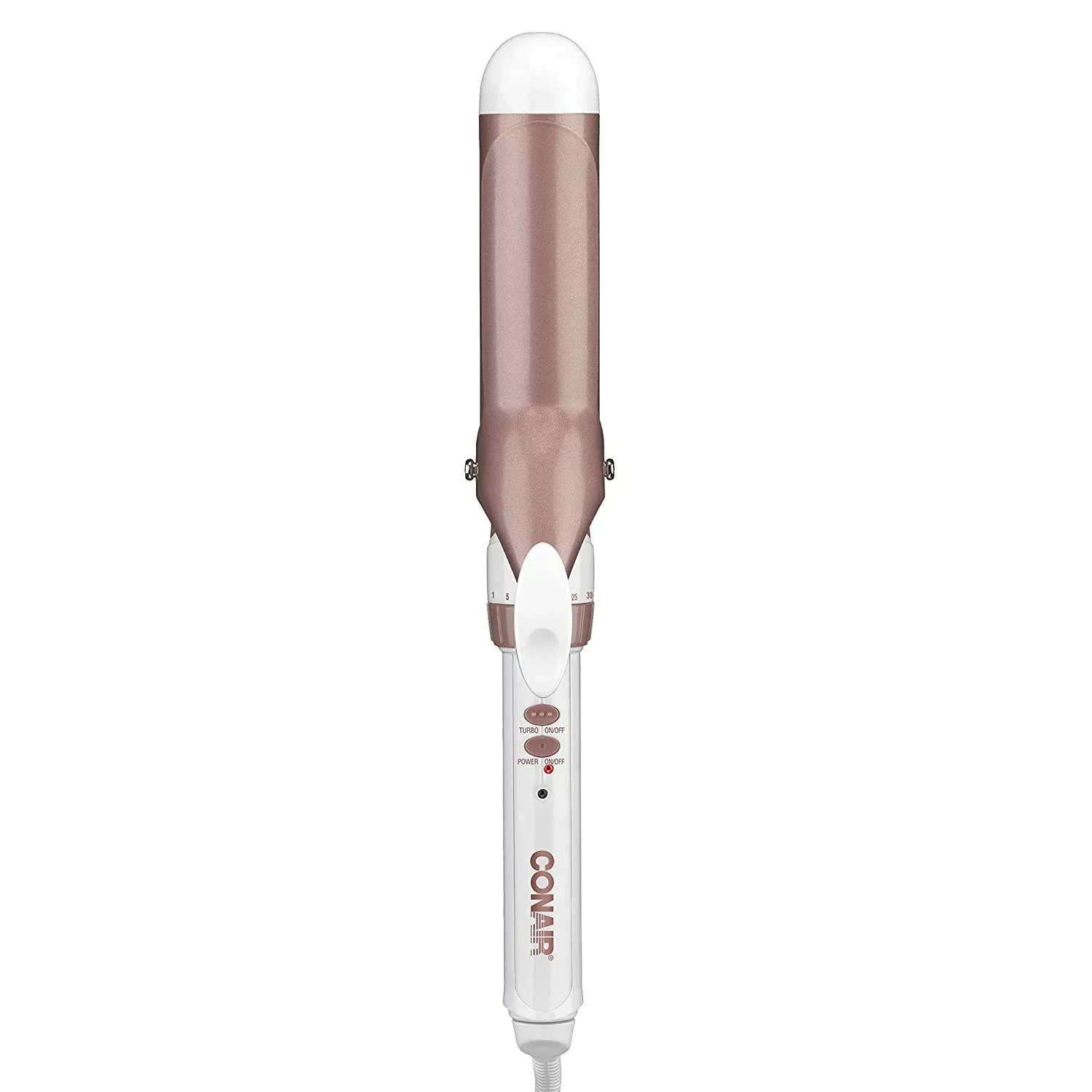 Conair Double Ceramic Curling Iron; 1 1/2-Inch Curling Iron; White/Rose Gold