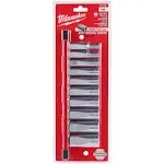 Milwaukee 3/8 in. drive SAE 6 Point Chrome Deep Well Socket Set 10 pc