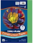 Pacon Tru-Ray Construction Paper, 76 lbs., 9 x 12, Festive Green, 50