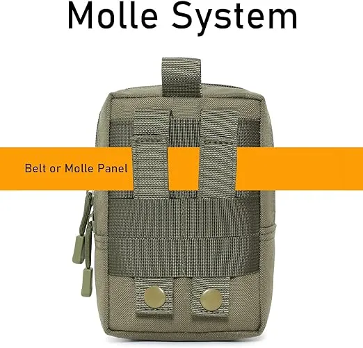 2 Pack Molle Pouches - Tactical Compact Water-Resistant EDC Pouch