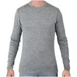 Meriwool Mens Base Layer - 100% Merino Wool Midweight Long Sleeve Thermal Shirt, Men's, Size: Small, Gray