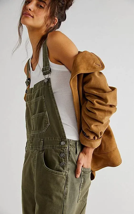 Shop Free People We The Free Ziggy Denim Overalls In Inky Indigo