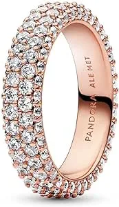 Pandora Fingerring Damenring Timeless Pavé, rosévergoldet, 60