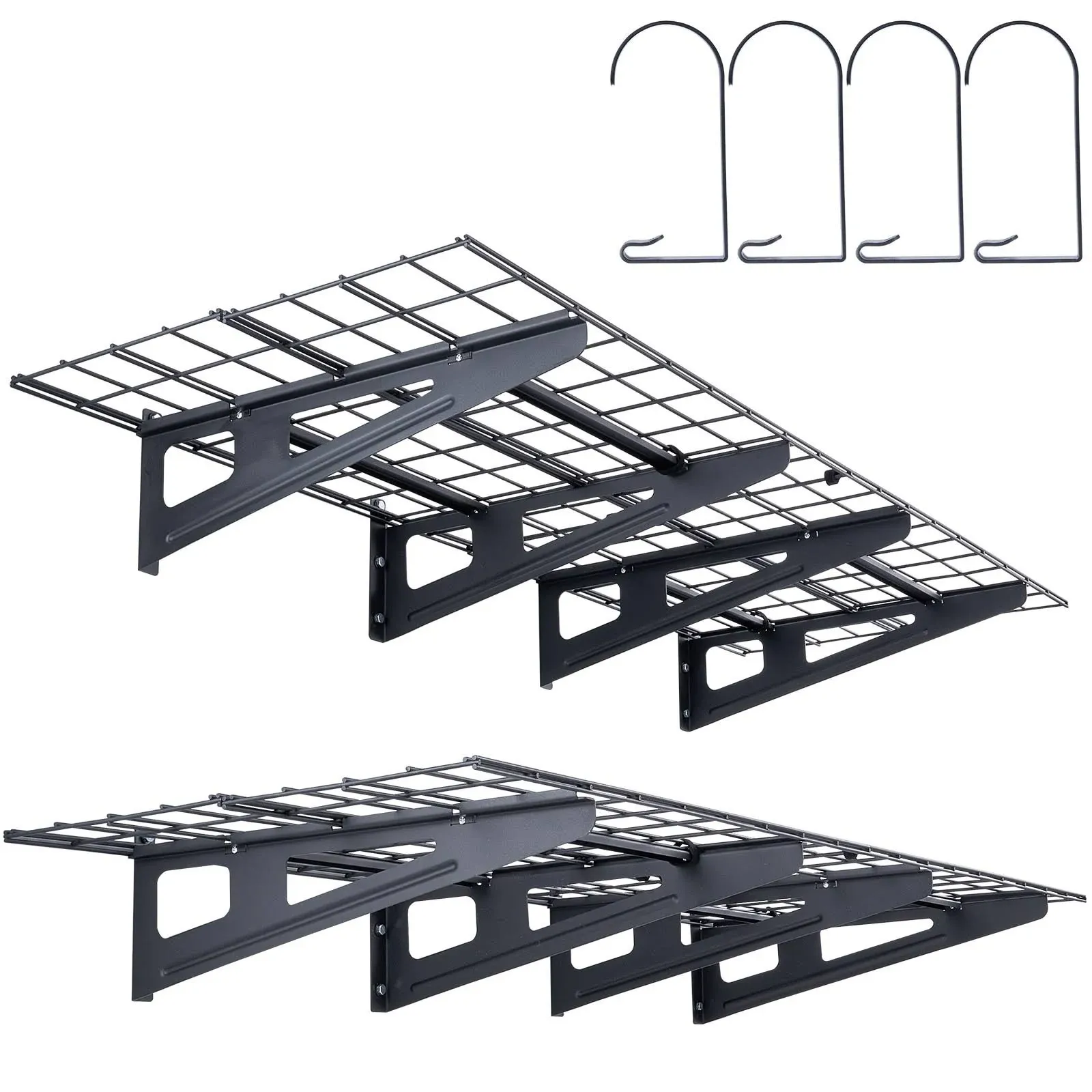 VEVOR Garage Storage Shelving 2 Pack Heavy Duty Garage Shelves Wall Mounted - 4 x 2 ft(250lbs)