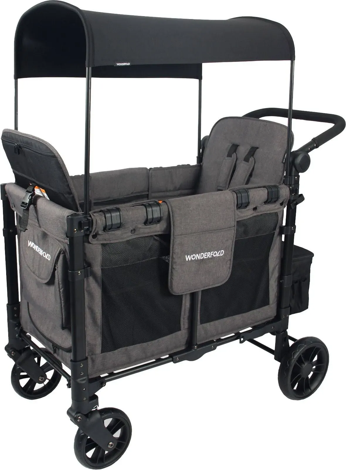 Wonderfold W2 Elite Double Stroller Wagon Charcoal Gray