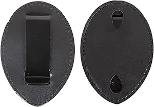 Rothco Leather Clip-On Badge Holder, Black